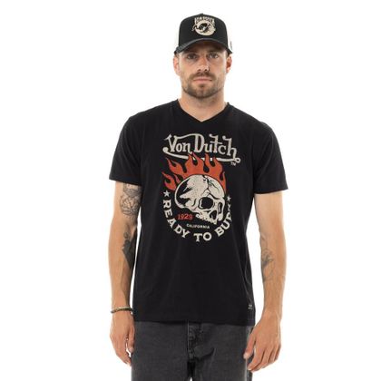 T-Shirt manches courtes Von Dutch BURN - Noir Ref : VDH0344 