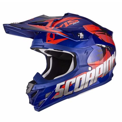 Casco de motocross Scorpion Exo VX-15 EVO AIR - DEFENDER - BLUE RED 2018