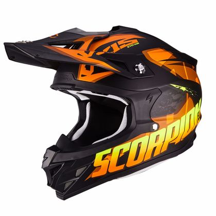 Casco de motocross Scorpion Exo VX-15 EVO AIR - DEFENDER - MATT BLACK ORANGE 2018