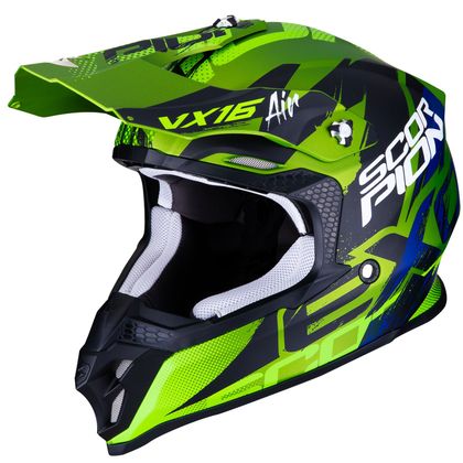 Casco de motocross Scorpion Exo VX-16 AIR - ALBION - MATT GREEN BLACK 2020 Ref : SC0510 