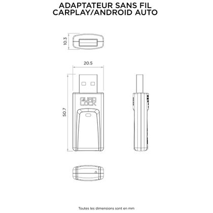 Accessoires High-Tech Quad Lock Adaptateur sans-fil Apple CarPlay/Android Auto - Noir