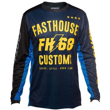 Camiseta de motocross FASTHOUSE WORX 68 BLUE/YELLOW ENFANT 2020