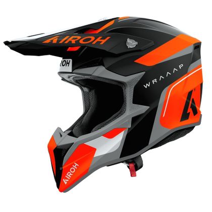 Airoh WRAAAP - CONQUER 2026 Cross-Helm - Orange / Schwarz