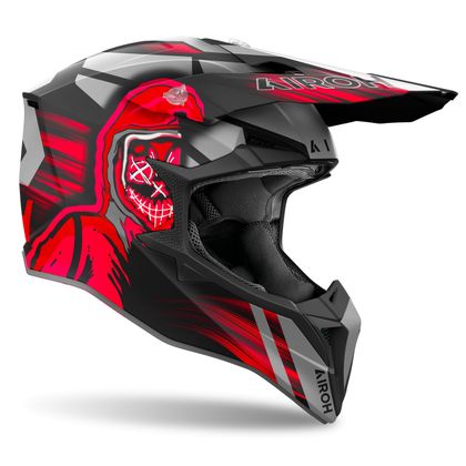 Casco de motocross Airoh WRAAAP - CYBER 2024 - Rojo