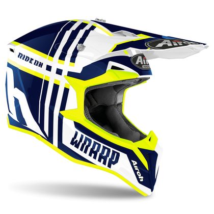 Casco de motocross Airoh WRAAP - BROKEN - BLUE GLOSS 2021