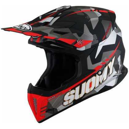 Casco de motocross Suomy X-WING - CAMOUGLAGER - MATT RED 2024 - Rojo / Negro Ref : SU0314 