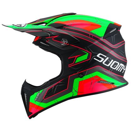 Casco de motocross Suomy X-WING - SUBATOMIC - MATT BLACK/GREEN 2022