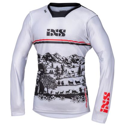 Camiseta de motocross IXS Trigger 3.0 2023 - Blanco / Rojo Ref : IS1095 