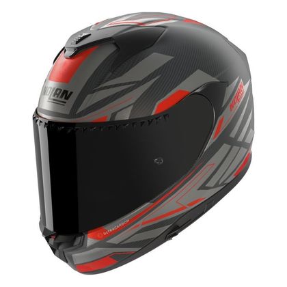 Casque intégral Nolan X-904 ULTRA CARBON ROMBO I-ESS - Carbone / Rouge Ref : NL1713 