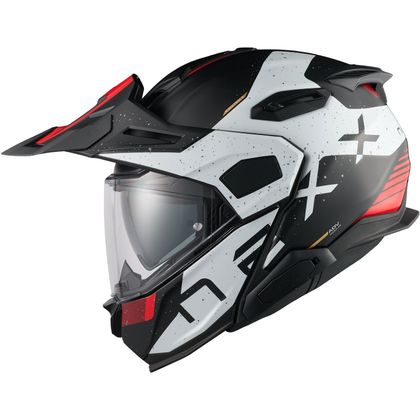 Cască modulară Nexx X.LIFECOUNTRY - GALAXY MAT - Alb / Roșu