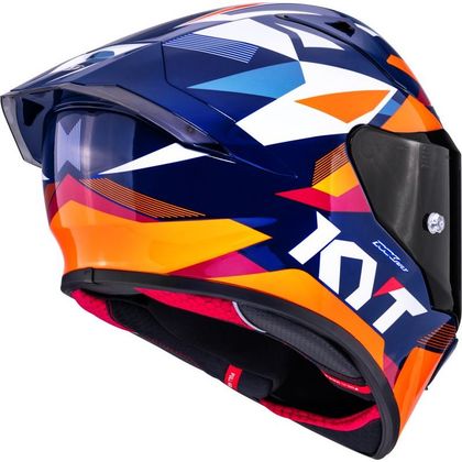 Casque intégral KYT R1R DIAMOND - Bleu / Orange