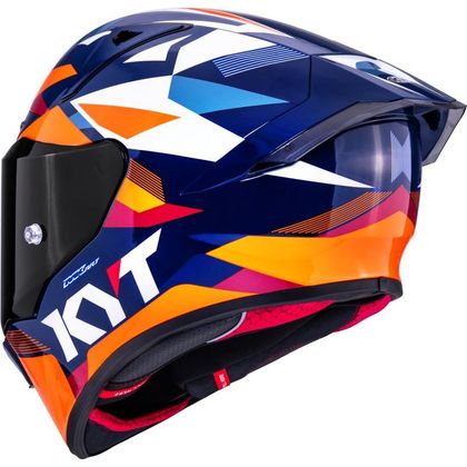 Casque intégral KYT R1R DIAMOND - Bleu / Orange