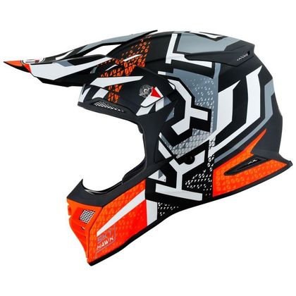 Casque cross KYT SKYHAWK - HYPERFLOW MATT 2025 - Gris / Orange