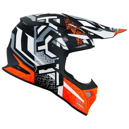 Casque cross KYT SKYHAWK - HYPERFLOW MATT 2025 - Gris / Orange
