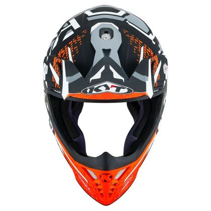 Casque cross KYT SKYHAWK - HYPERFLOW MATT 2025 - Gris / Orange