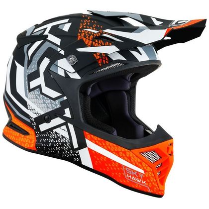 Casque cross KYT SKYHAWK - HYPERFLOW MATT 2025 - Gris / Orange