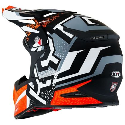 Casque cross KYT SKYHAWK - HYPERFLOW MATT 2025 - Gris / Orange