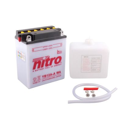 Batería Nitro YB12A-A abierta con pack de ácido Tipo ácido