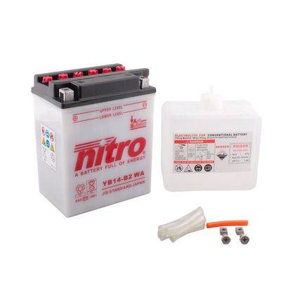 Batería Nitro YB14-B2 abierta con pack de ácido Tipo ácido