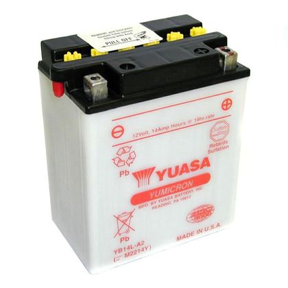 Batería Yuasa YB14L-A2 abierta sin ácido Tipo ácido