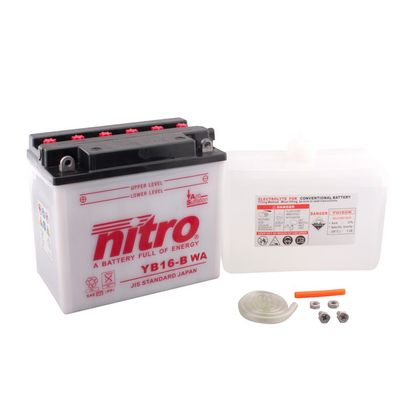 Batería Nitro YB16-B abierta con pack de ácido Tipo ácido
