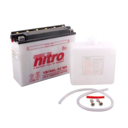 Batería Nitro YB16AL-A2 abierta con pack de ácido Tipo ácido