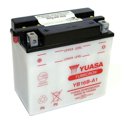 Batería Yuasa YB16B-A1 abierta sin ácido Tipo ácido
