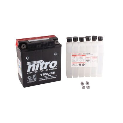 Batería Nitro YB5L-BS abierta con pack de ácido Tipo ácido