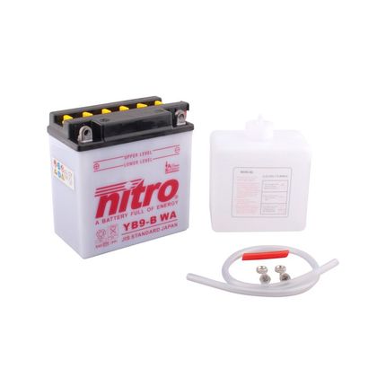 Batería Nitro YB9-B abierta con pack de ácido Tipo ácido