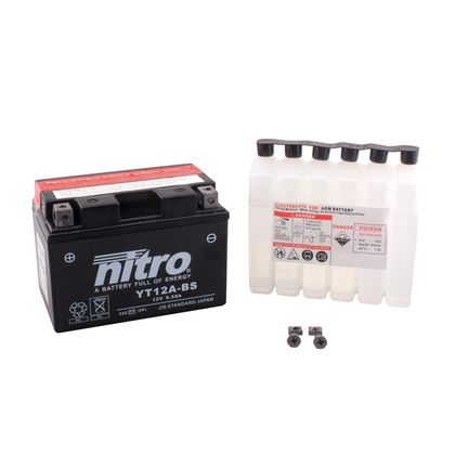 Batería Nitro YT12A-BS AGM abierta con pack de ácido Tipo ácido