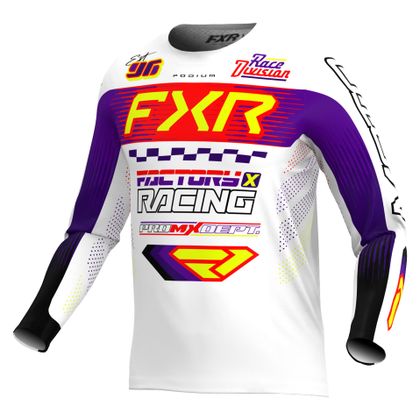 Maillot cross FXR PODIUM ENFANT - Blanc / Violet Ref : FXR1661 