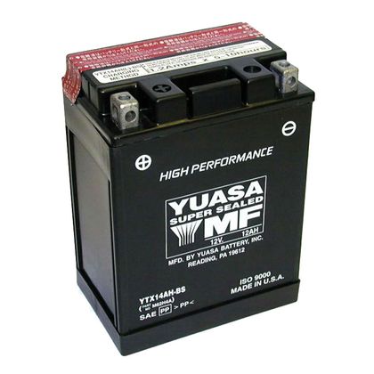 Batterie Yuasa YTX14AH-BS AGM ouverte Type Acide avec pack acide inclus
