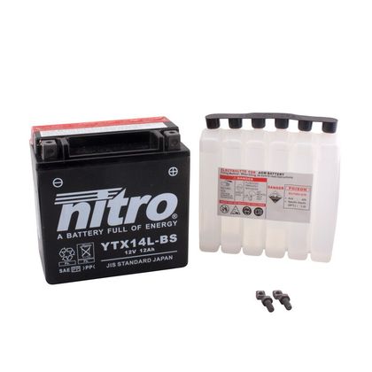 Batería Nitro YTX14L-BS AGM abierta con pack de ácido Tipo ácido