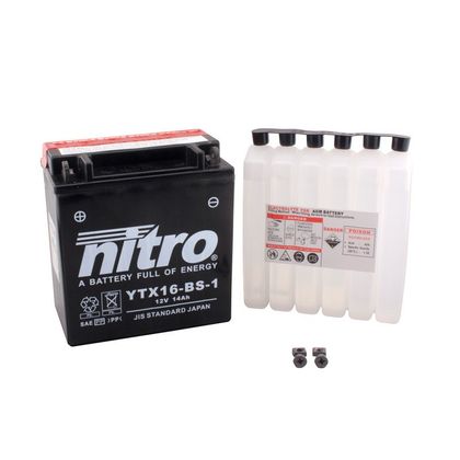 Batería Nitro YTX16-BS-1 AGM abierta con pack de ácido Tipo ácido