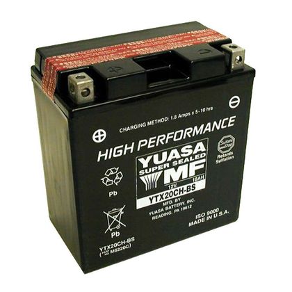 Batería Yuasa YTX20CH-BS AGM abierta con pack de ácido H Tipo ácido