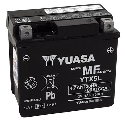 Batterie Yuasa YTX5L -Y- ferme Type Acide Sans entretien Ref : YTX5L -Y- 