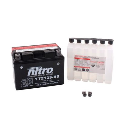 Batería Nitro YTZ12S-BS AGM abierta con pack de ácido Tipo ácido