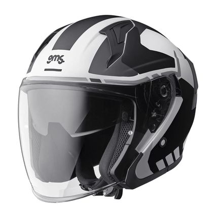 Casque jet GMS VECTUS GRAPHIC - Noir / Blanc Ref : GMS0124 