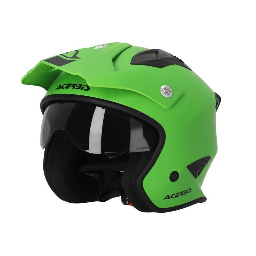 Casque Jet Aria Acerbis Mixte Adulte - Visière Pare-Soleil, Ventilation Réglable, Taille XS Rouge
