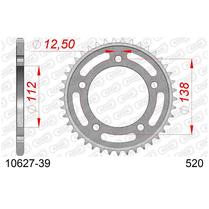 Kit Catena AFAM Acciaio Inox Per Honda CBF 500 2004-2007 - Foto 5