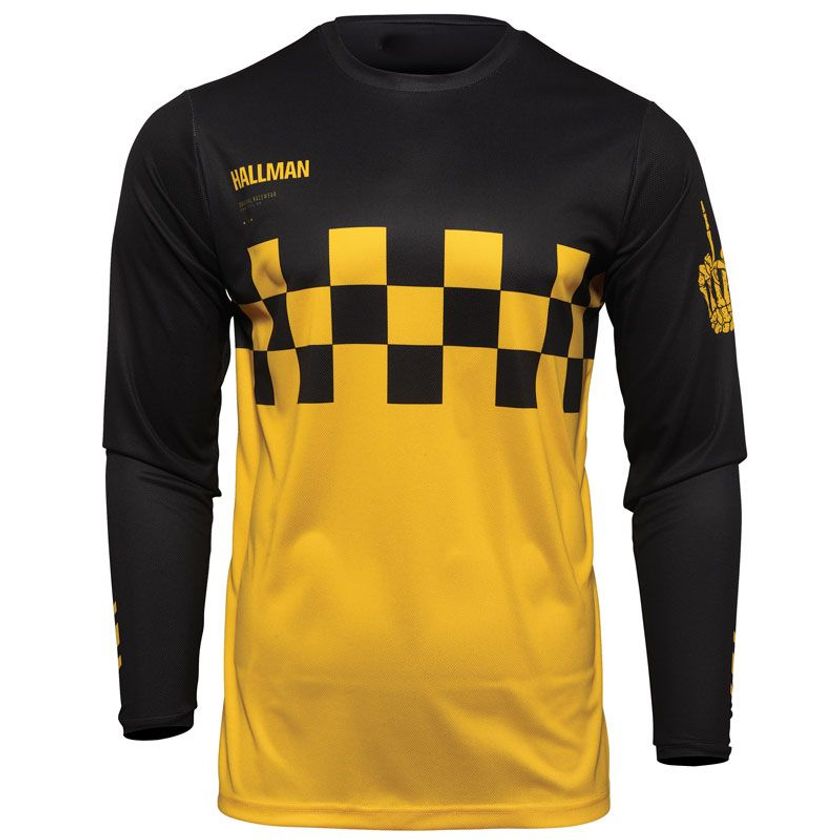 Crosshemd Thor HALLMAN DIFFER CHEQ YELLOW BLACK - Motoblouz.com