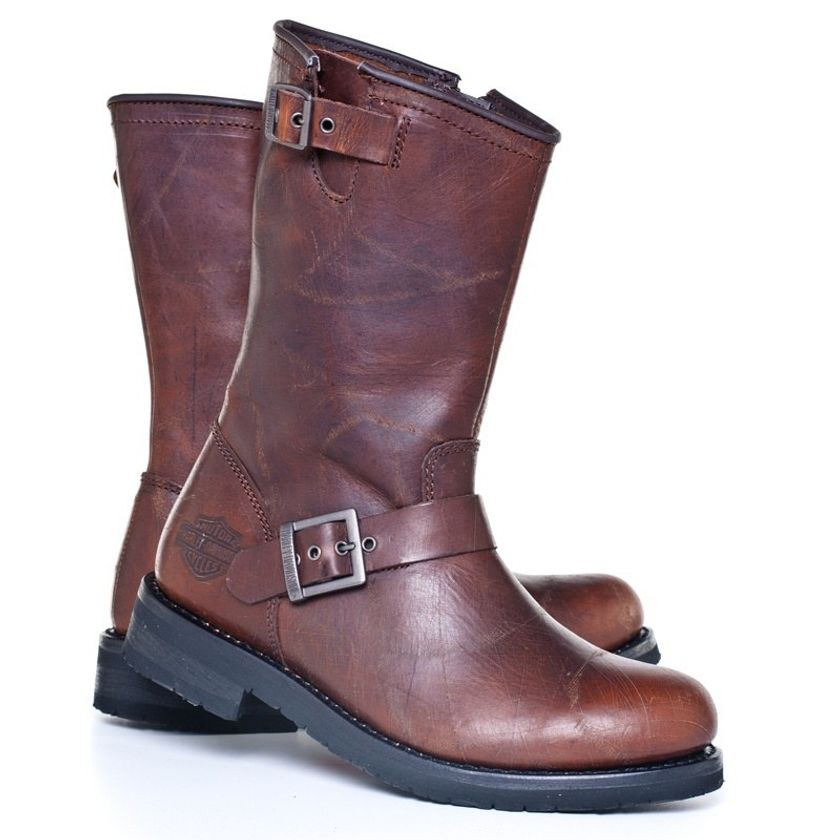 Bottes Harley-Davidson Rouges Vintage Taille 38 - Cuir Véritable