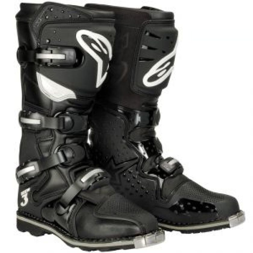 Bottes Alpinestars Tech 3 Homme - Bottes Moto Cross Et Enduro Noir/Gris/Jaune