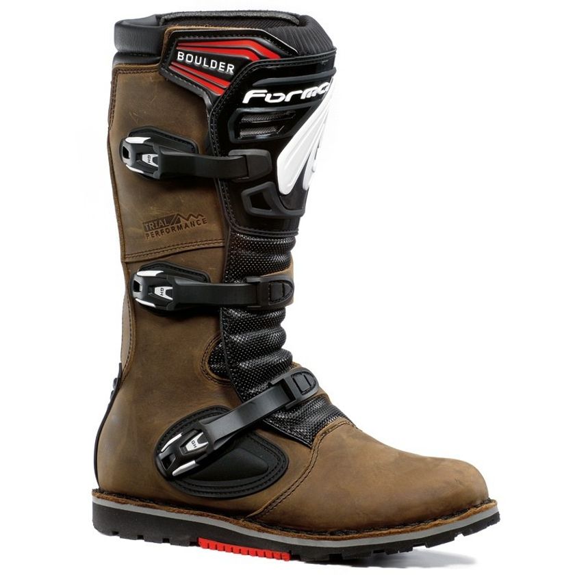 Bottes Moto Trial Enfant/Junior FORMA ROCK - Noir/Rouge/Jaune Fluo, Taille 38 - Protection & Confort Haut De Gamme