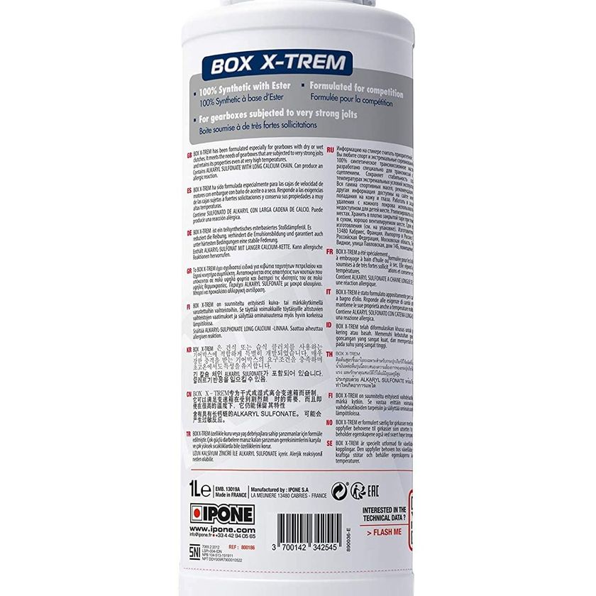 Bidon Huile Boîte De Vitesse IPONE 1L - X-Trem 100% Synthèse - Grade 5W-40 - Neuf Sous Emballage