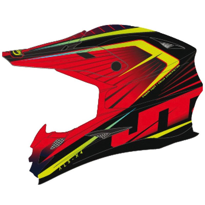 Cross helmet JT Racing ALS-X4 RAZOR BLACK/RED - Motoblouz.com