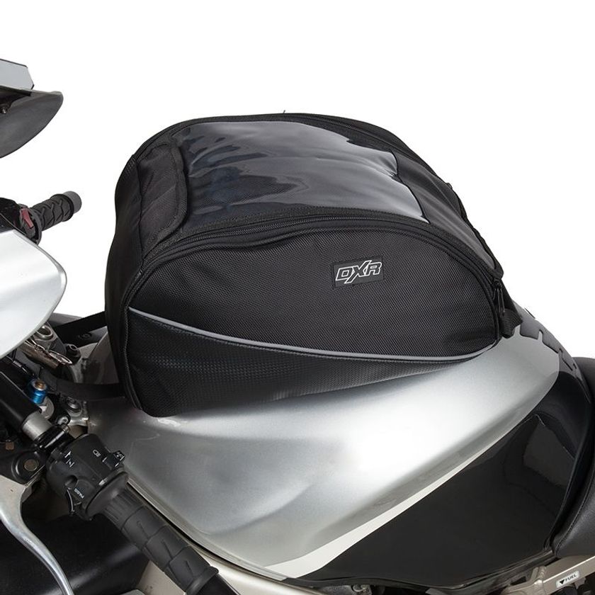 X AUTOHAUX Sacoche de réservoir de moto universelle noire de 17 cm en X AUTOHAUX Sacoche de réservoir de moto universelle noire de 17 cm en
