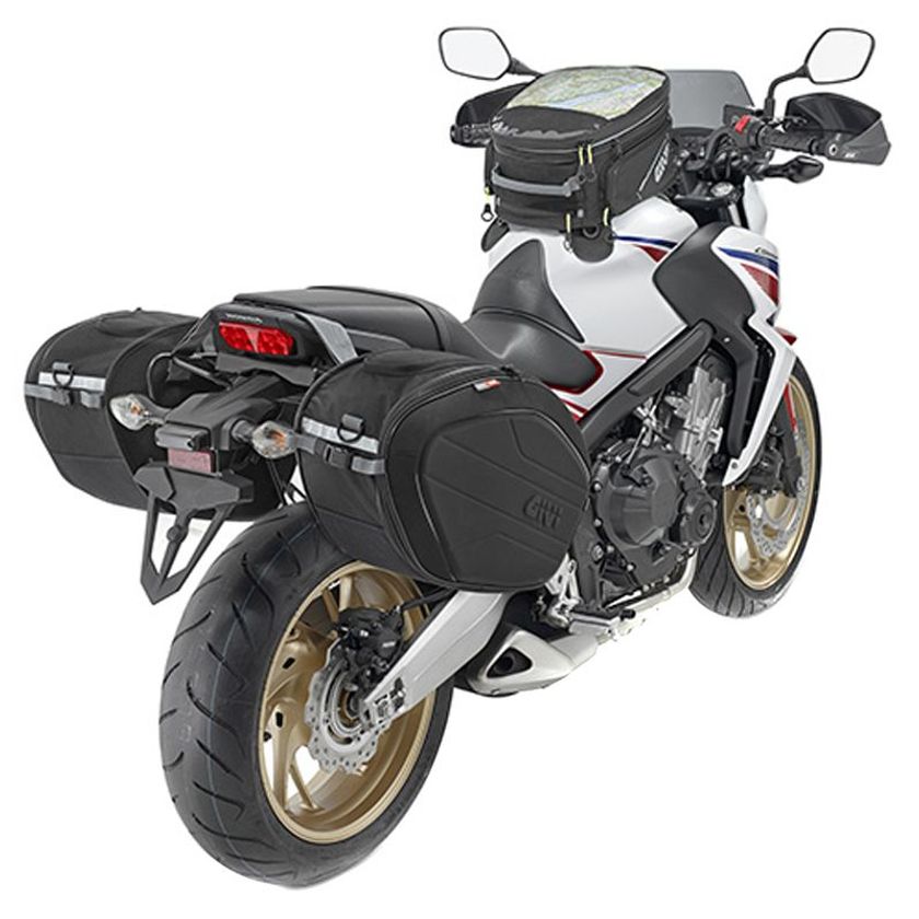 Sacoches Latérales Givi Easy-T 40L (paire) - Pour Moto Et Scooter, Extensibles, Avec Bandoulière